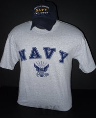 US Navy Cap & T-shirt Combo